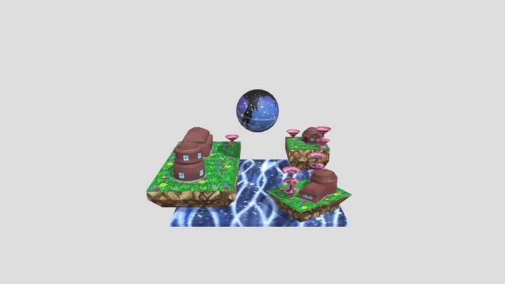 Diorama-fantasy Island 3D Model