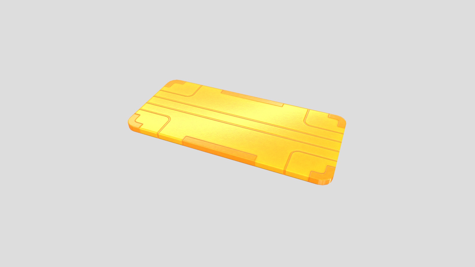 3D model Gold Card - This is a 3D model of the Gold Card. The 3D model is about a yellow plastic object.