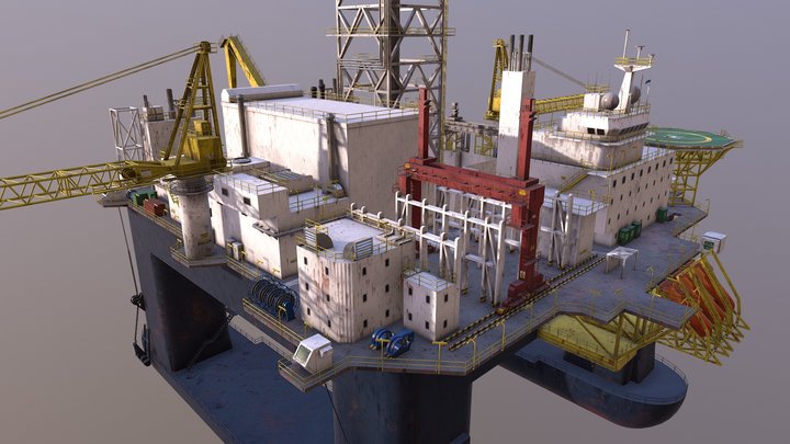 Oil Rig V2 3D Model