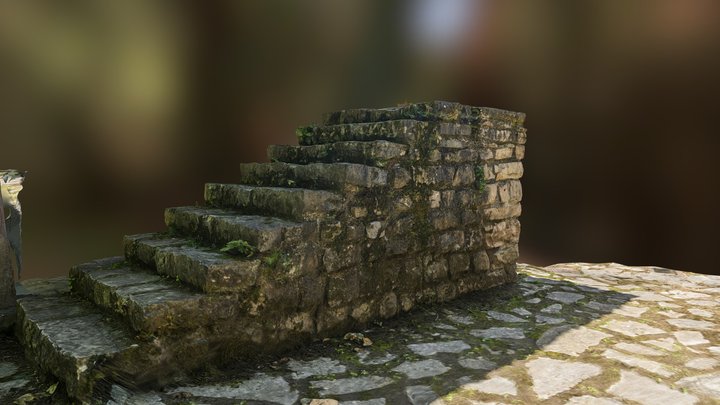 Stone stairs in the shadow scan 3D Model