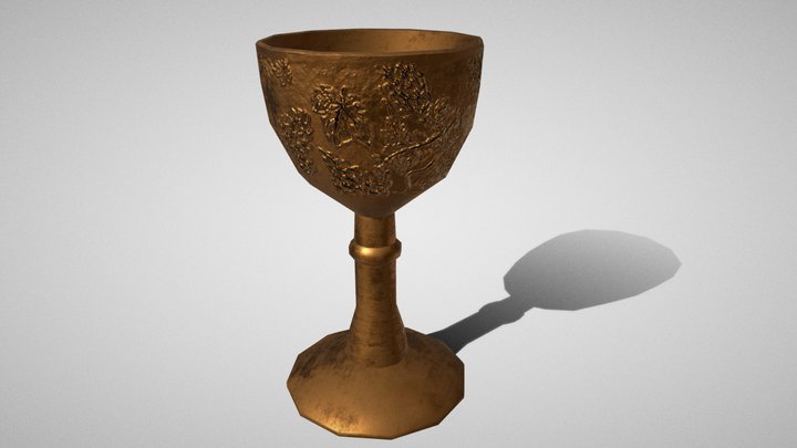 Bronze Medieval Wine Cup 3D Model