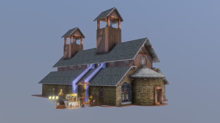 Church and Assets 3D Model