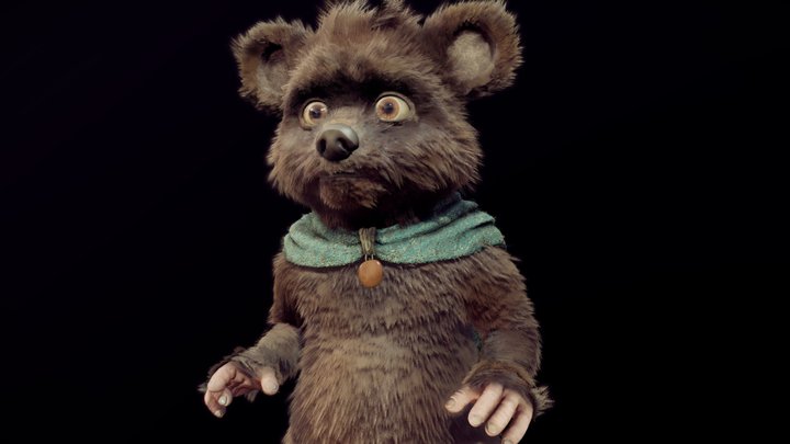 character Bear-fur-rigged-Mixamo - Ready To Game 3D Model