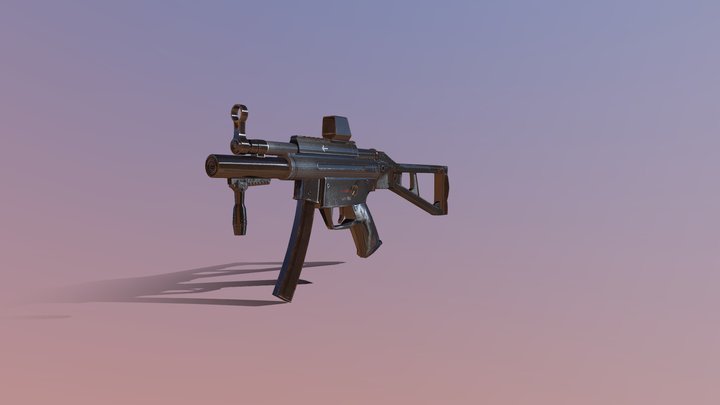 ump9 sub machine gun with scope 3D Model