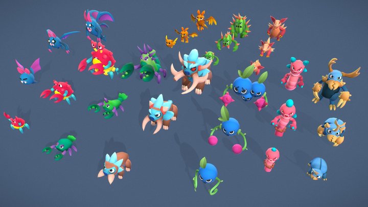 Cartoon Characters - Evolution Mega Pack 3D Model