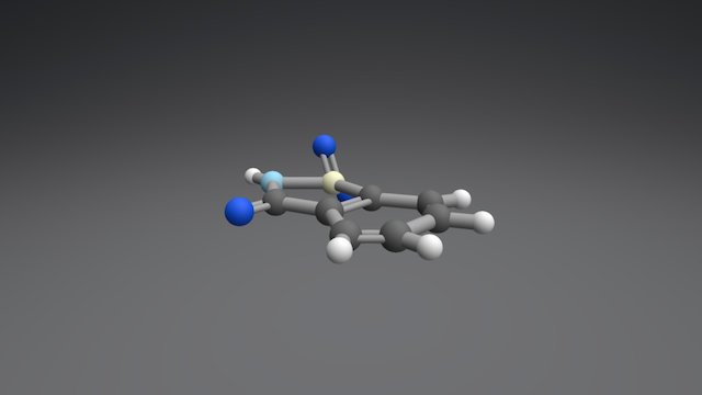 Saccharin Molecule 3D Model