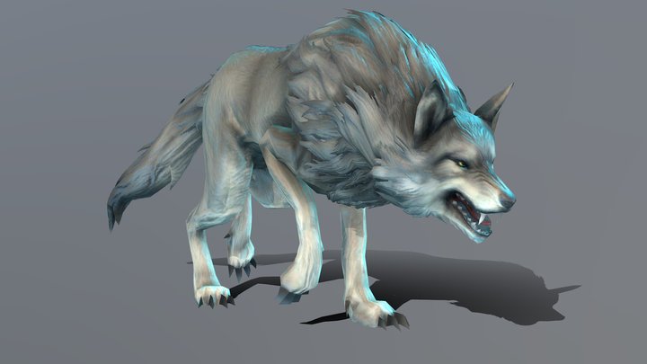 Wolf Walkcycle Animated 3D Model