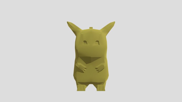Pika Lo Poly Embedded Junkie(1) 3D Model