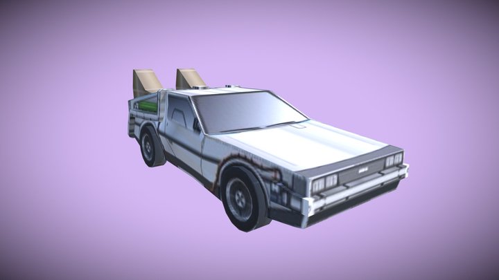Back To The Future Delorean - Low Poly – Kostenloses 3D-Modell STL
