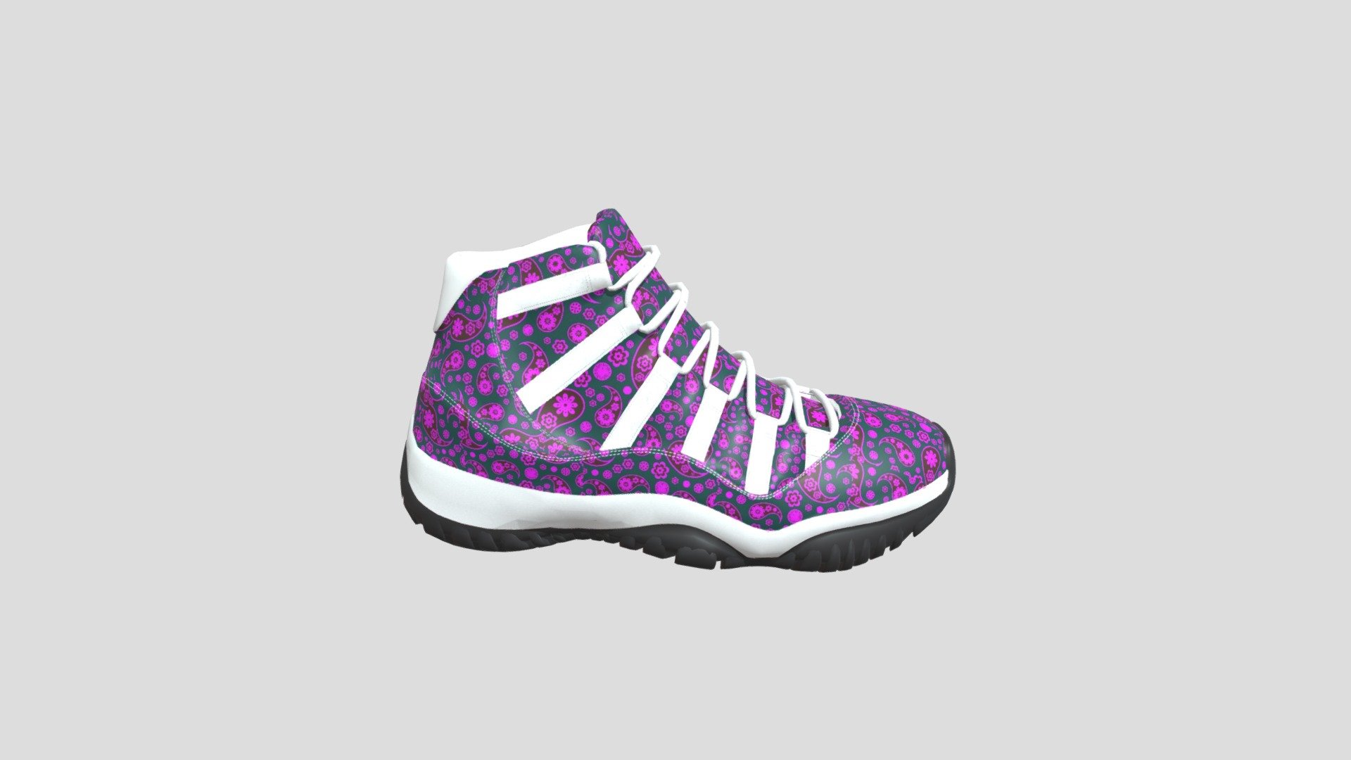 Right Sneaker - Bandana Jay 11s Purple/Green