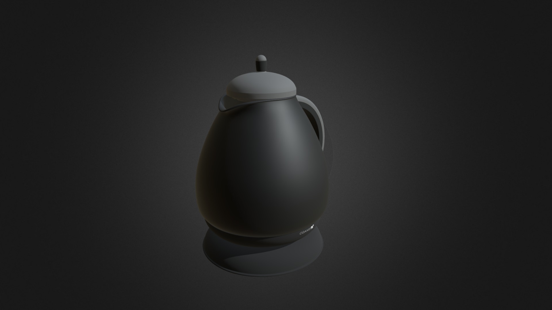 3D model Electric Kettle - This is a 3D model of the Electric Kettle. The 3D model is about a white and black teapot.