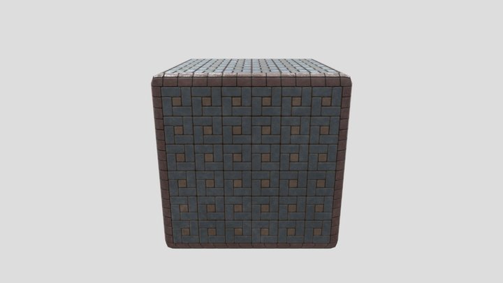 Ground Grid Cube 3D Model