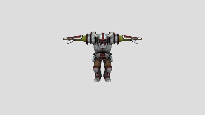 Heavy Armour Ork Low Poly 3D Model