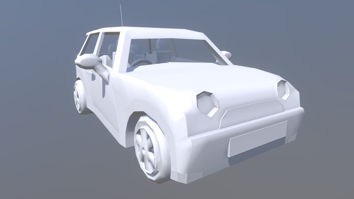Low- Poly Family Car 3D Model