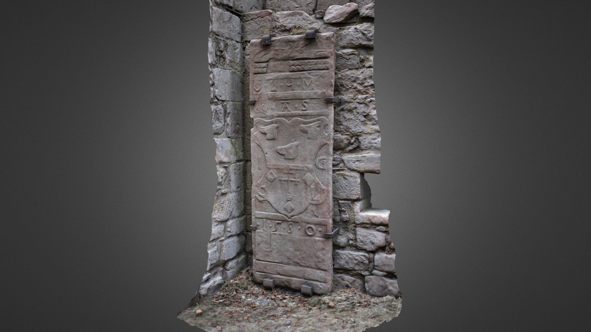 Auchindoir St Mary's Kirk 1580 graveslab
