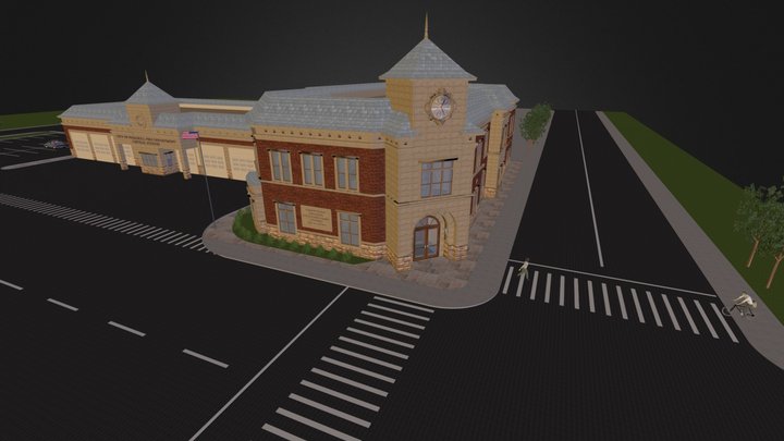 Fire Station 3D Model