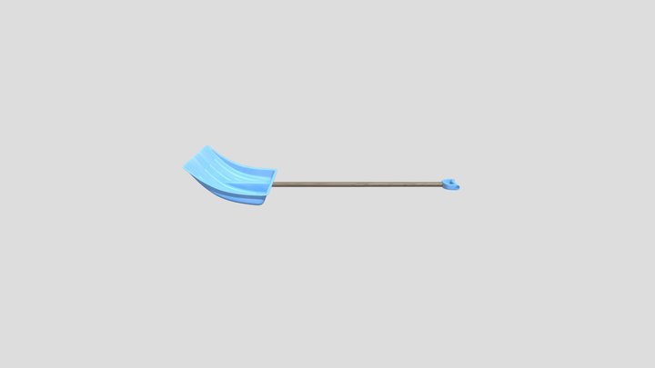 Blue Snowshovel 3D Model