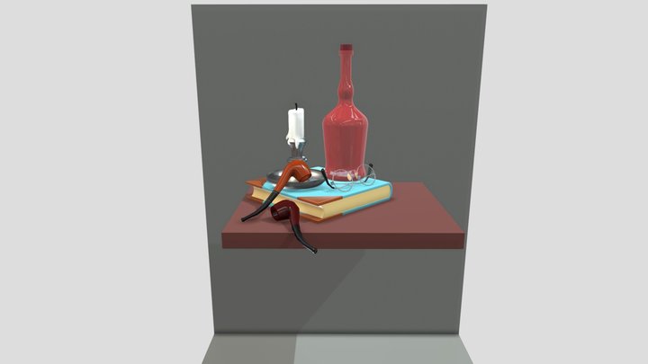 Book and candle 3D Model