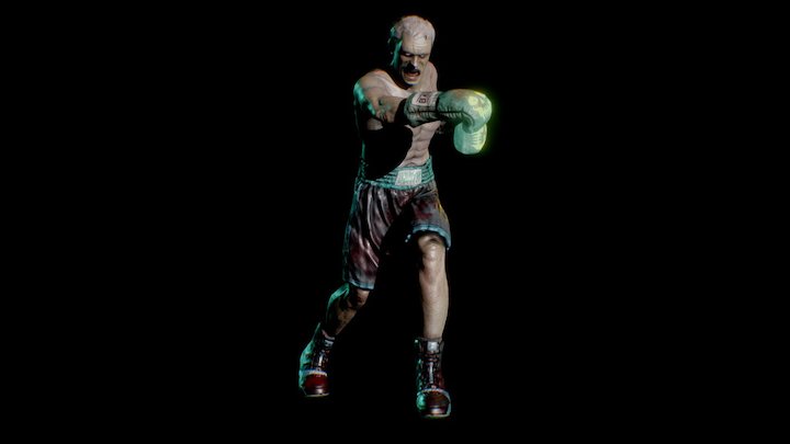 Reanimated Boxer Posed 3D Model