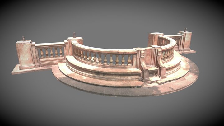 Banca Semicircular - Plaza San Martín - Perú 3D Model