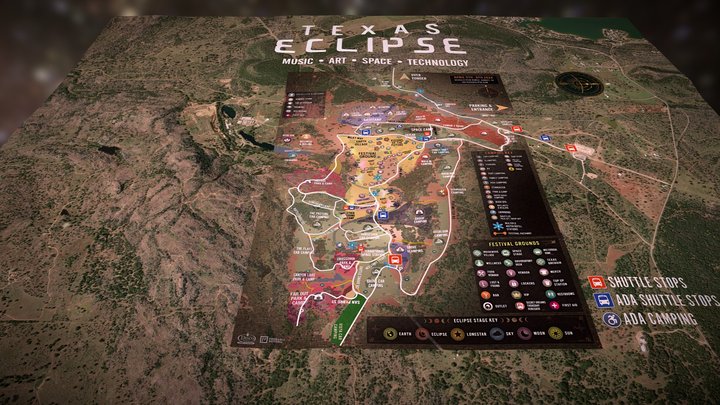 Texas Eclipse Festival 2024 3D Model