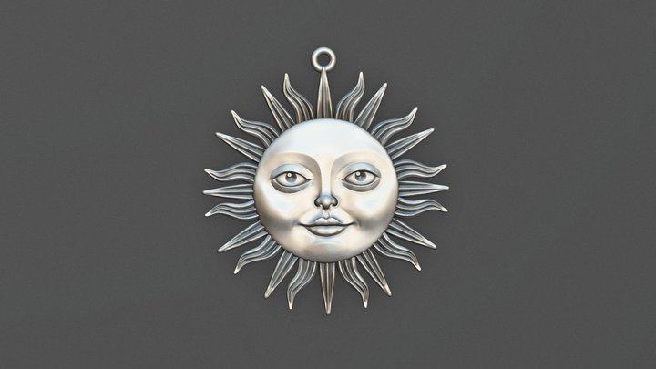 Sun Face pendant 3D Model