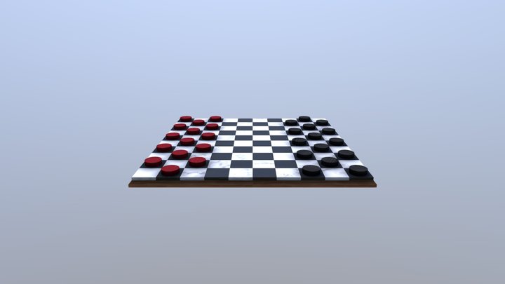 A game of Checkers/Draughts 3D Model