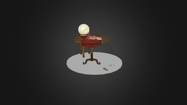 Fortune Teller - Props - Table and Chair 3D Model