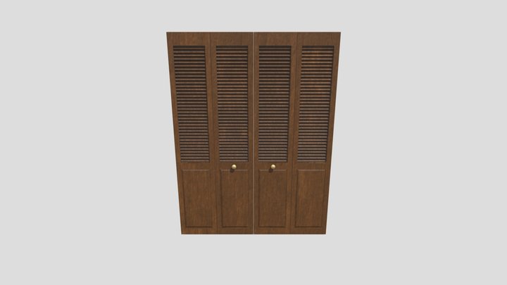 Wood Closet Doors (Closed) 3D Model