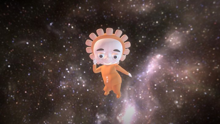 posing sunflower in a space 3D Model
