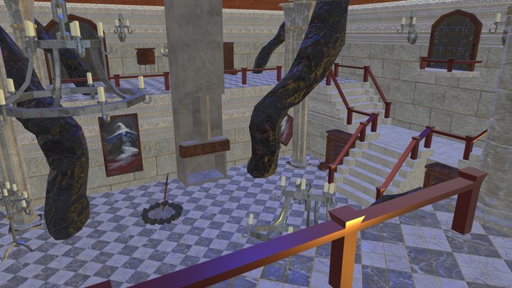 Grimdark Abandoned Mansion 3D Model