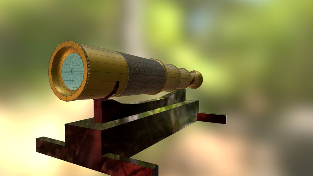 Pirate Spyglass with Stand — Sketchfab embed 3D viewer