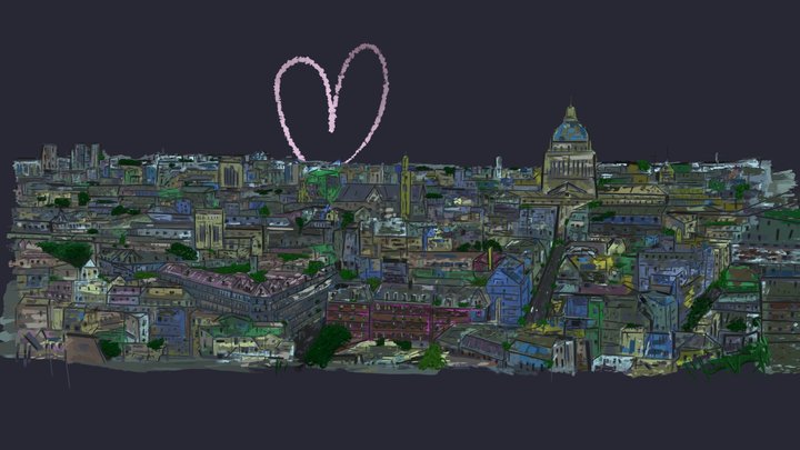 Paris Cityscape 3D Model