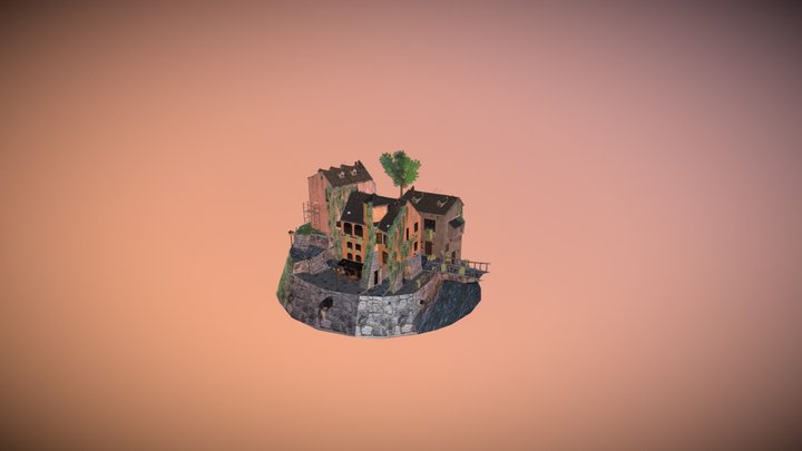 City scene based on Annecy, France 3D Model