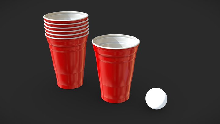 Red Plastic Cup 3D model