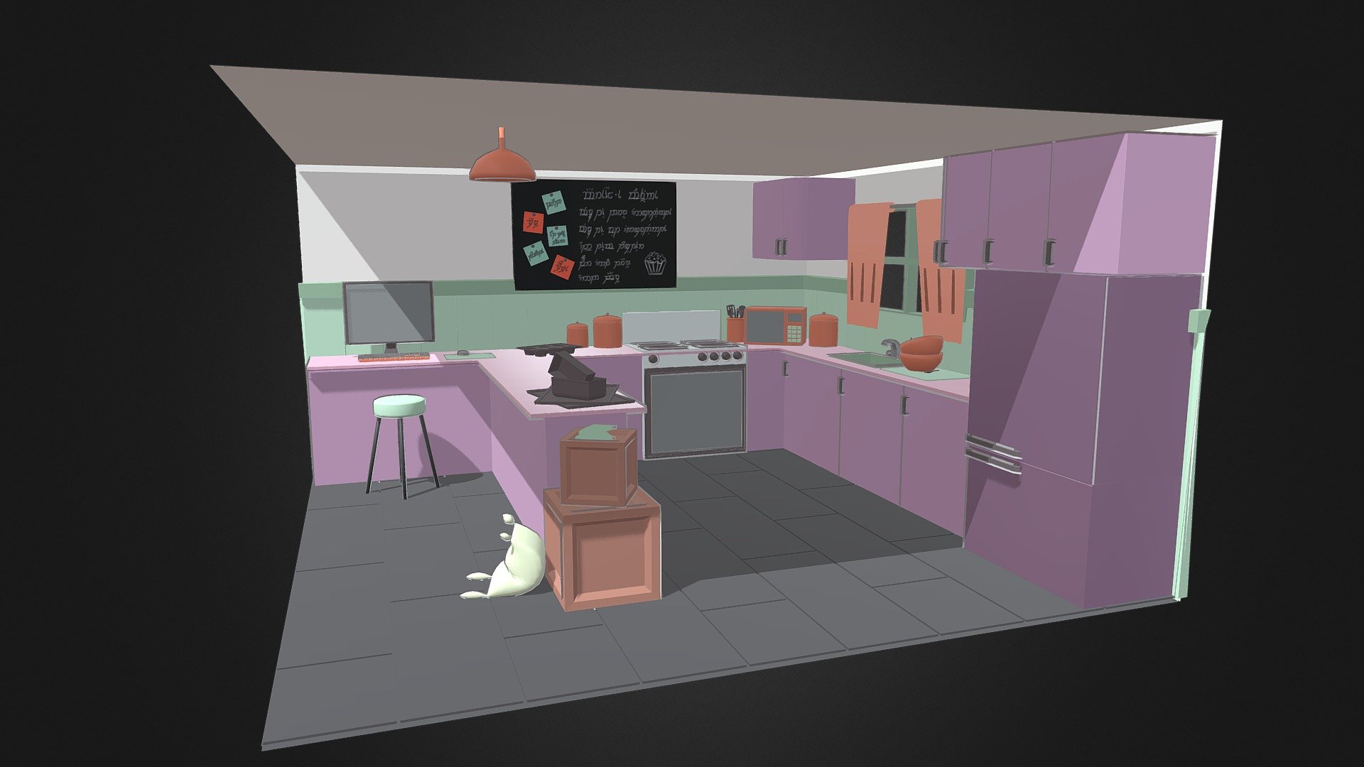 Kitchen Download Free 3d Model By Rachelc04 [81f7171] Sketchfab