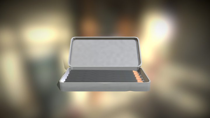 low poly pencilcase (494 tris) 3D Model