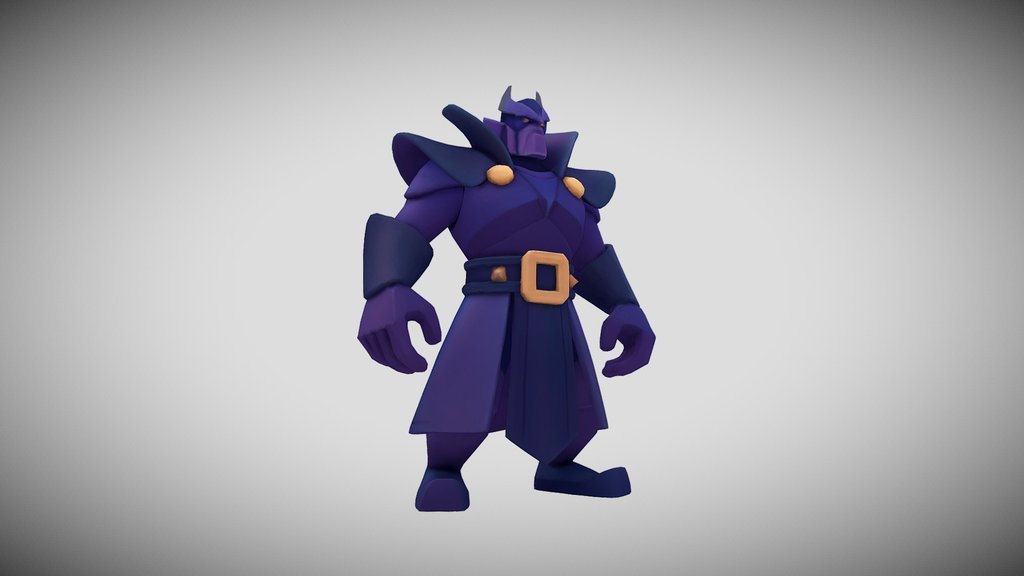 Purple Dark King Lowpoly Handpainted