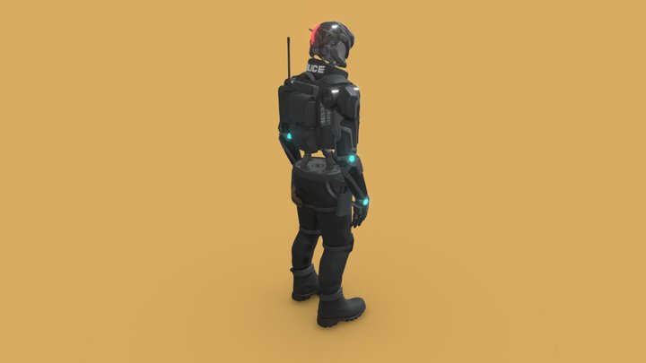 Police Bot 3D Model