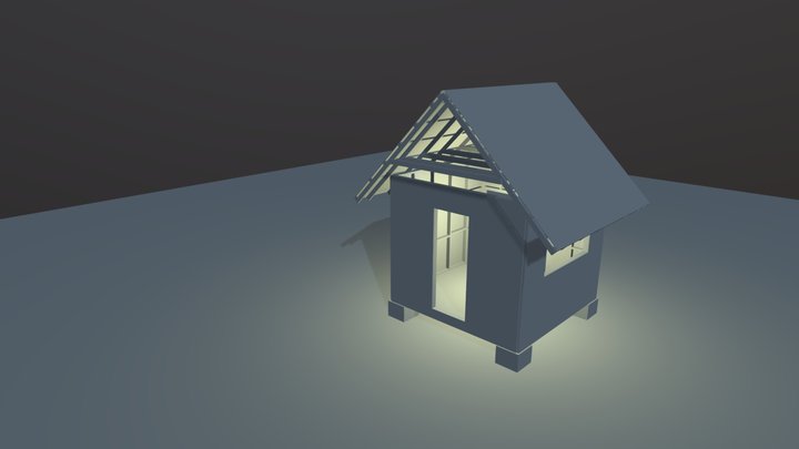 Model with Primitives -CGCookie Exercise- Shed 3D Model