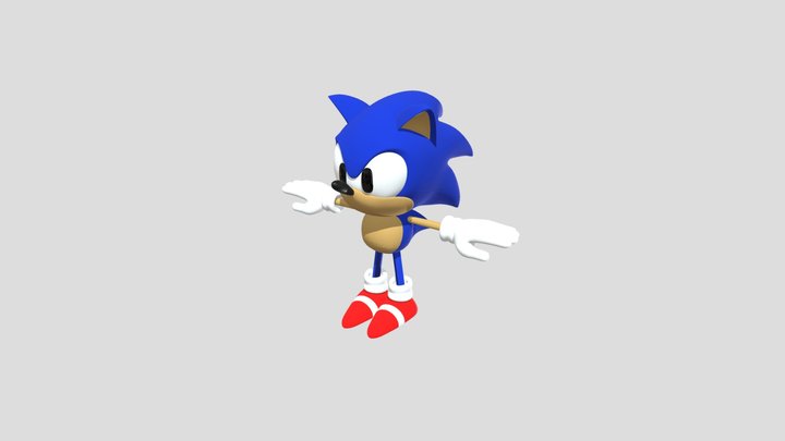 90s CGI Classic Sonic 3D Model