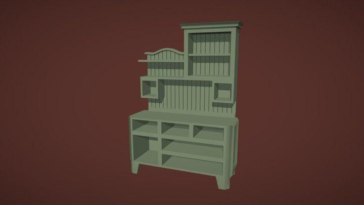 Hoosier-style Cabinet (1/12 scale) 3D Printing 3D Model