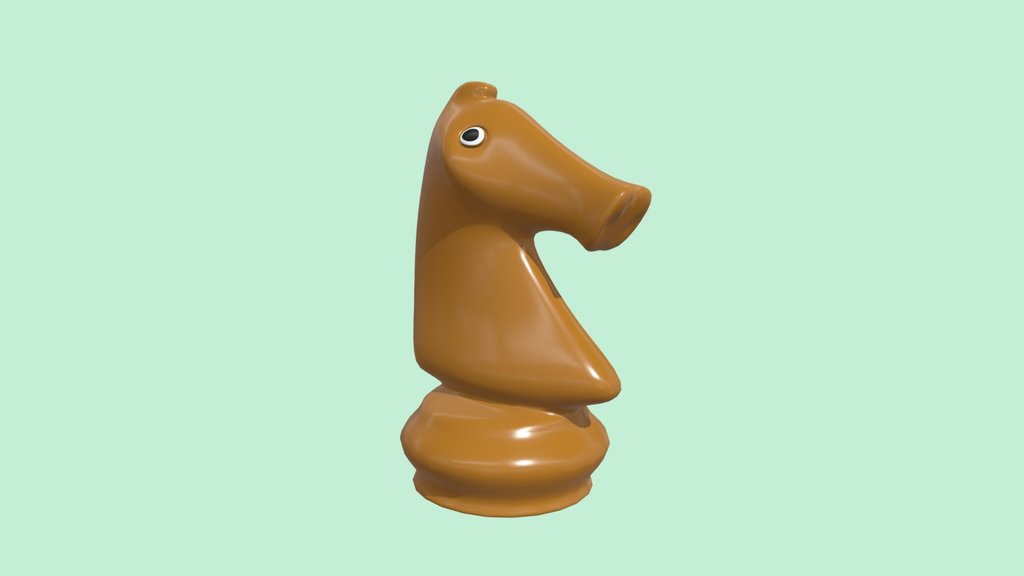 3D chess knight piece
