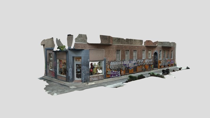 Kreuzkoelln Corner Graffiti wall Streetscan 3D Model