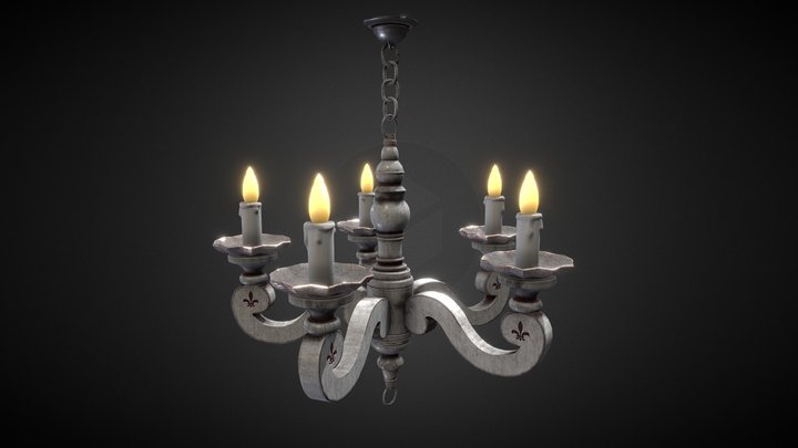 Old Chandelier 3D Model