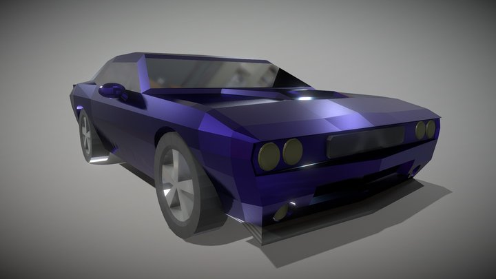 Challenger Mopar 2010 with custom hood 3D Model