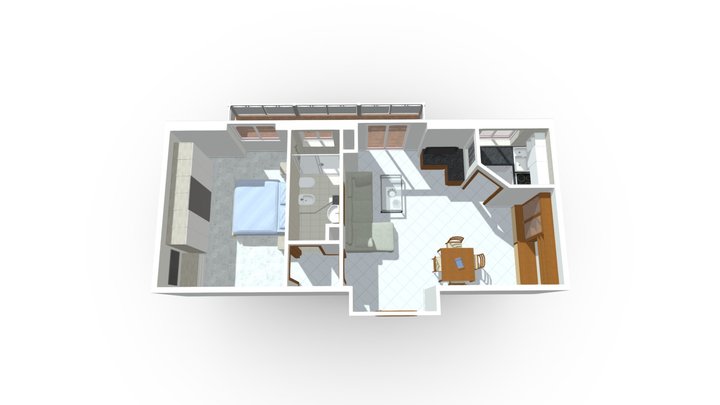 Bilocale Viale Lucania Milano 3D Model