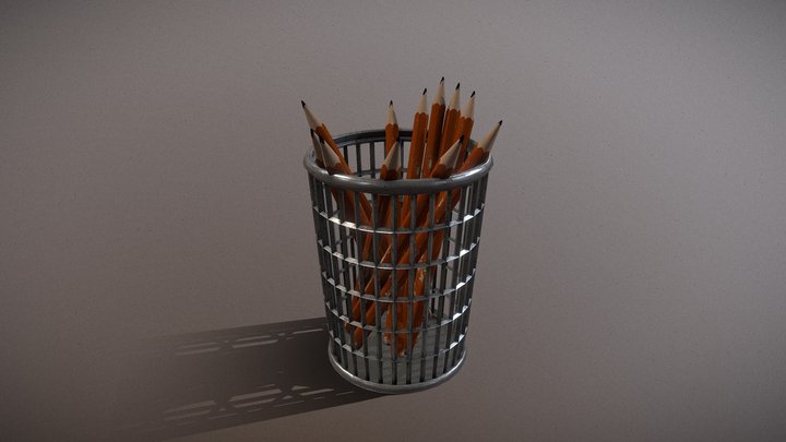 Pencils_w_holder – Free 3D Model STL