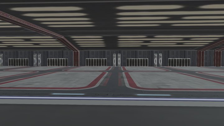 Venator Star Destroyer Hangar interior 3D Model