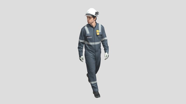 Industrial Safety Worker Walking – Free 3D Model STL